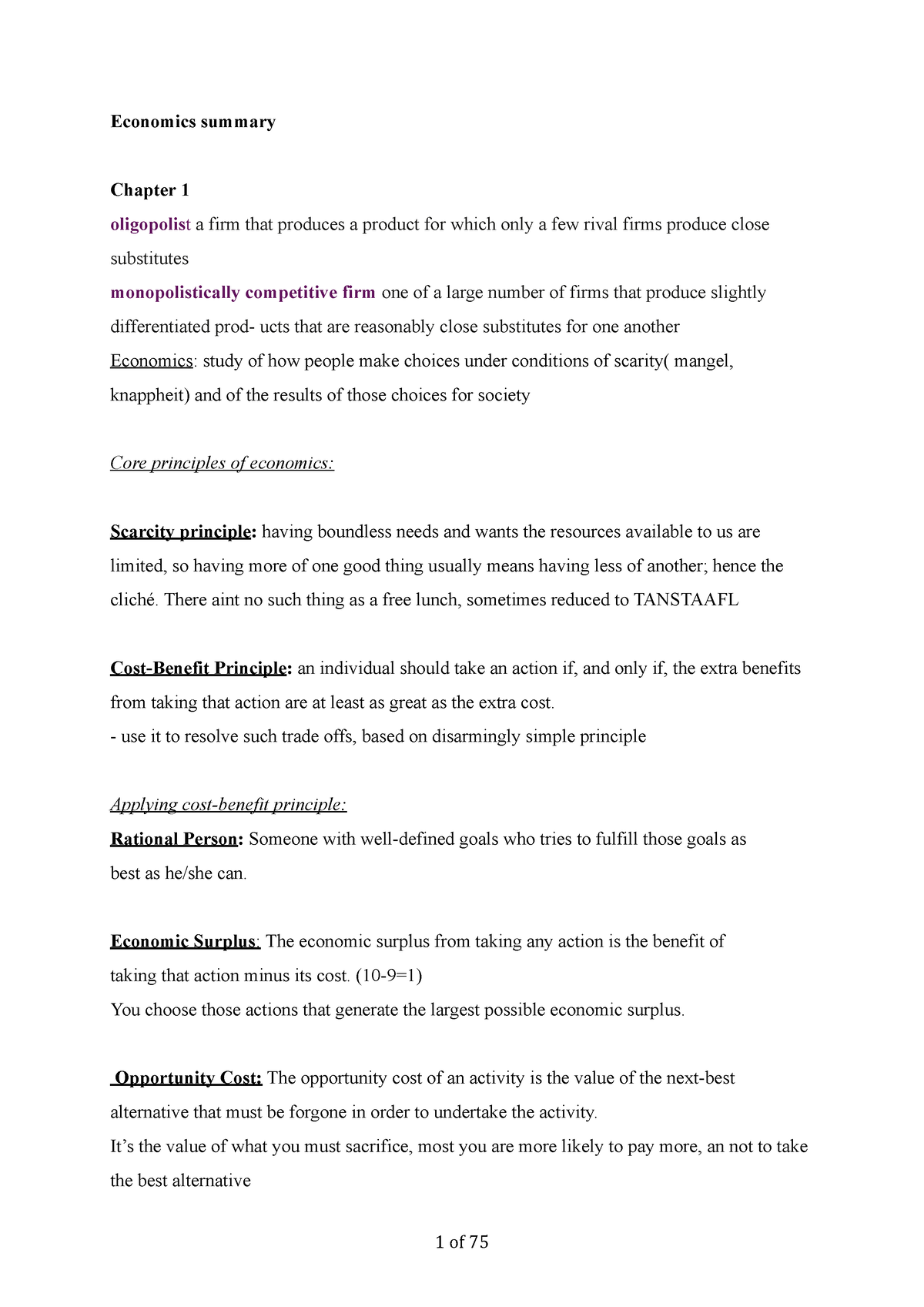 economics-extensive-summary-economics-summary-chapter-1-oligopolist-a