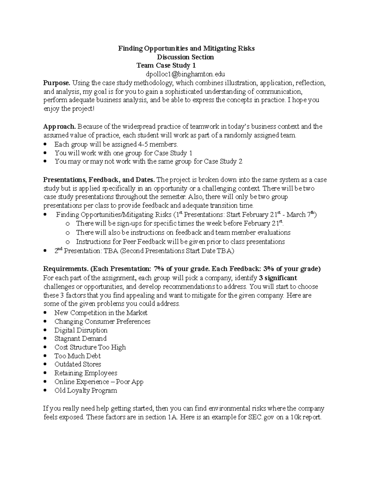 Case Study 1 - Presentation - Finding Opportunities and Mitigating ...
