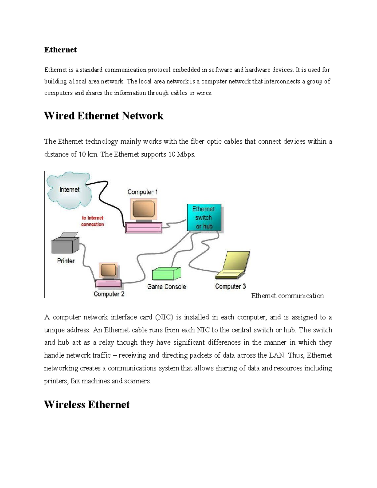 Chapter 2 Ethernet notes all edited - Ethernet Ethernet is a standard ...