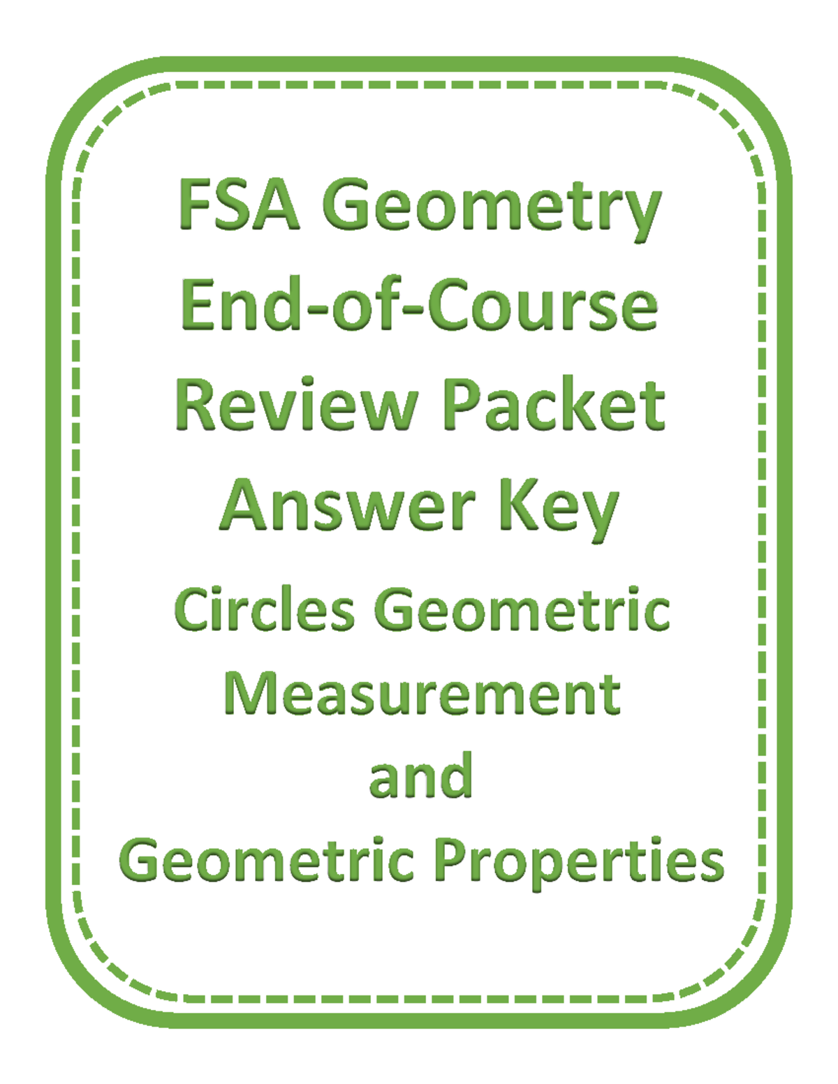 MAFS Geo EOC Review Circles Geometric Measurenment And Geometric