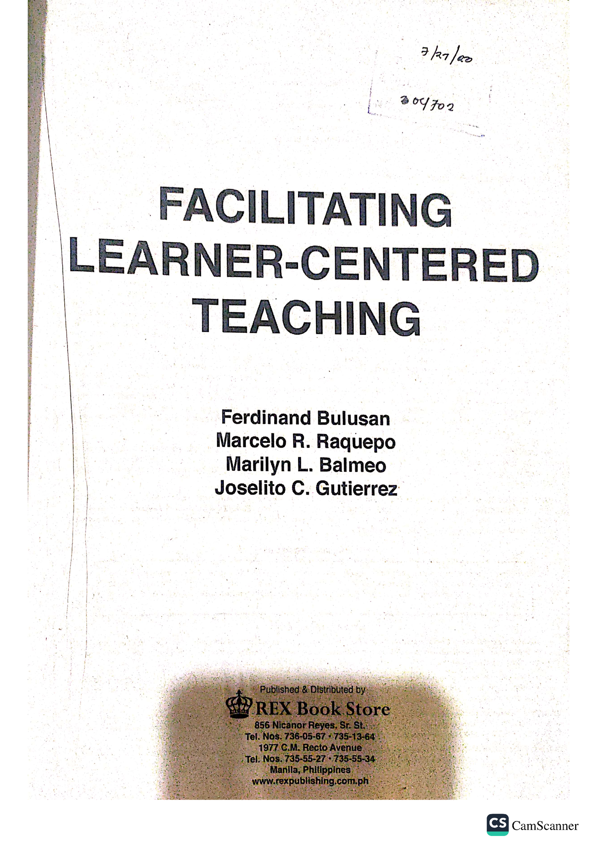 Facilitating Learner Centered Teaching - Elementary Education - Studocu