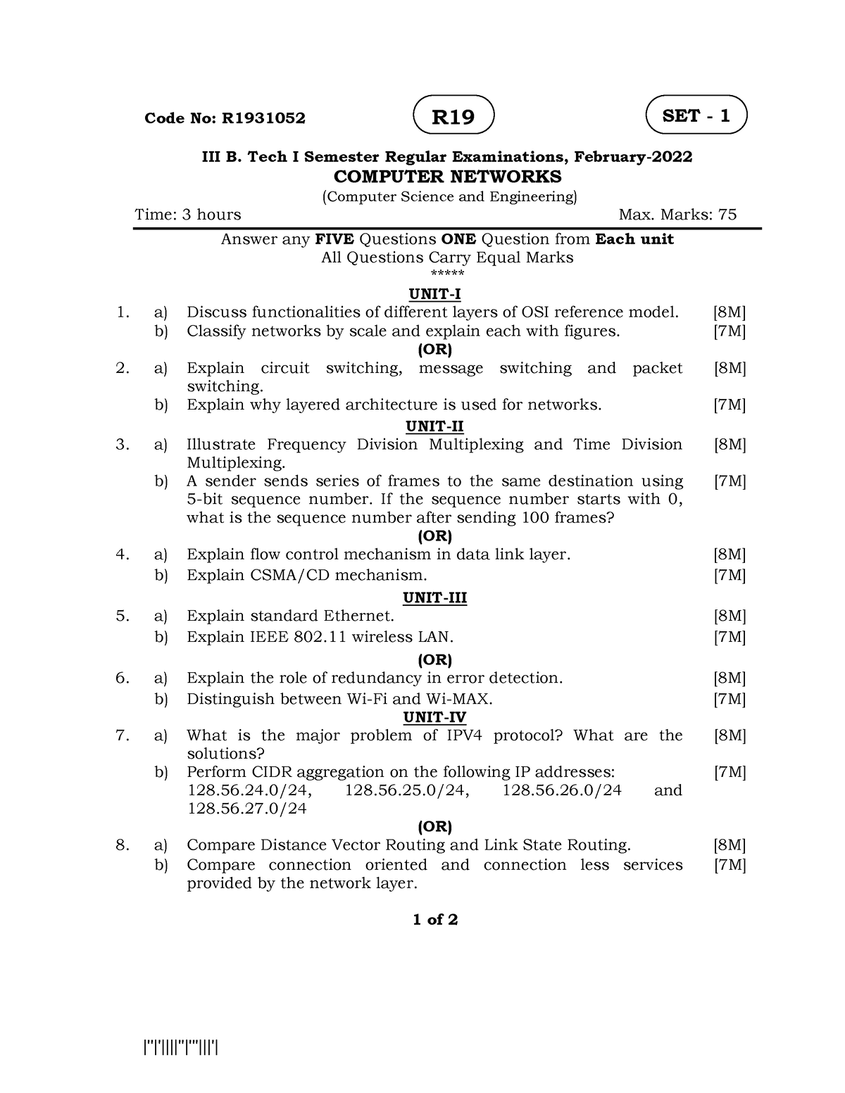 Computer Networks FEB 2022 - |''|'||||''|'''|||'| III B. Tech I ...