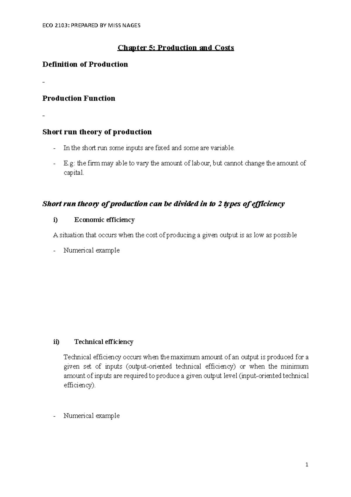 Chapter 5 Production And Costs - Chapter 5: Production And Costs ...