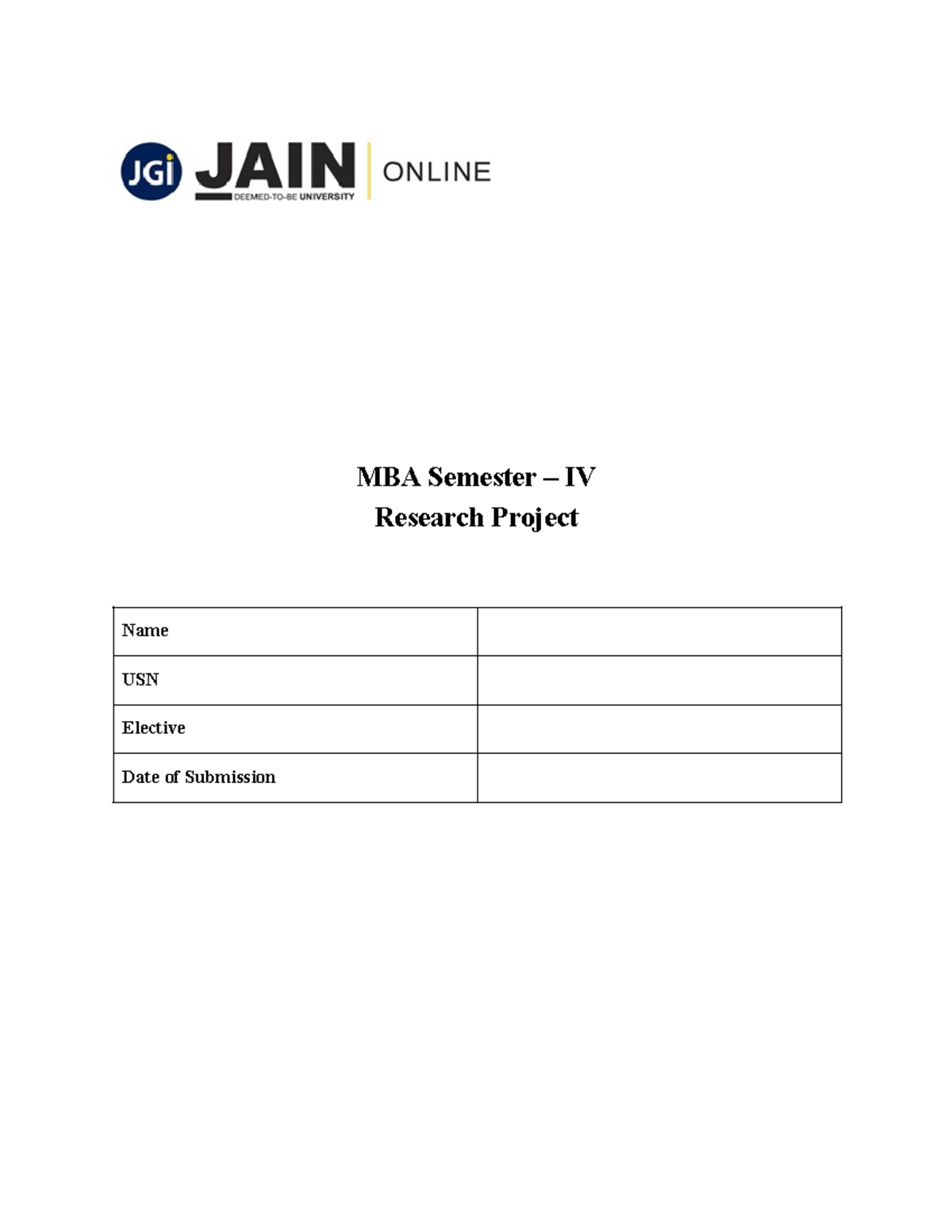 MBA+ Research+Project+Report+Template+ +Final+%282%29 - MBA Semester ...