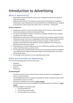 ADV10001 Principles of Advertising - Swinburne - StuDocu