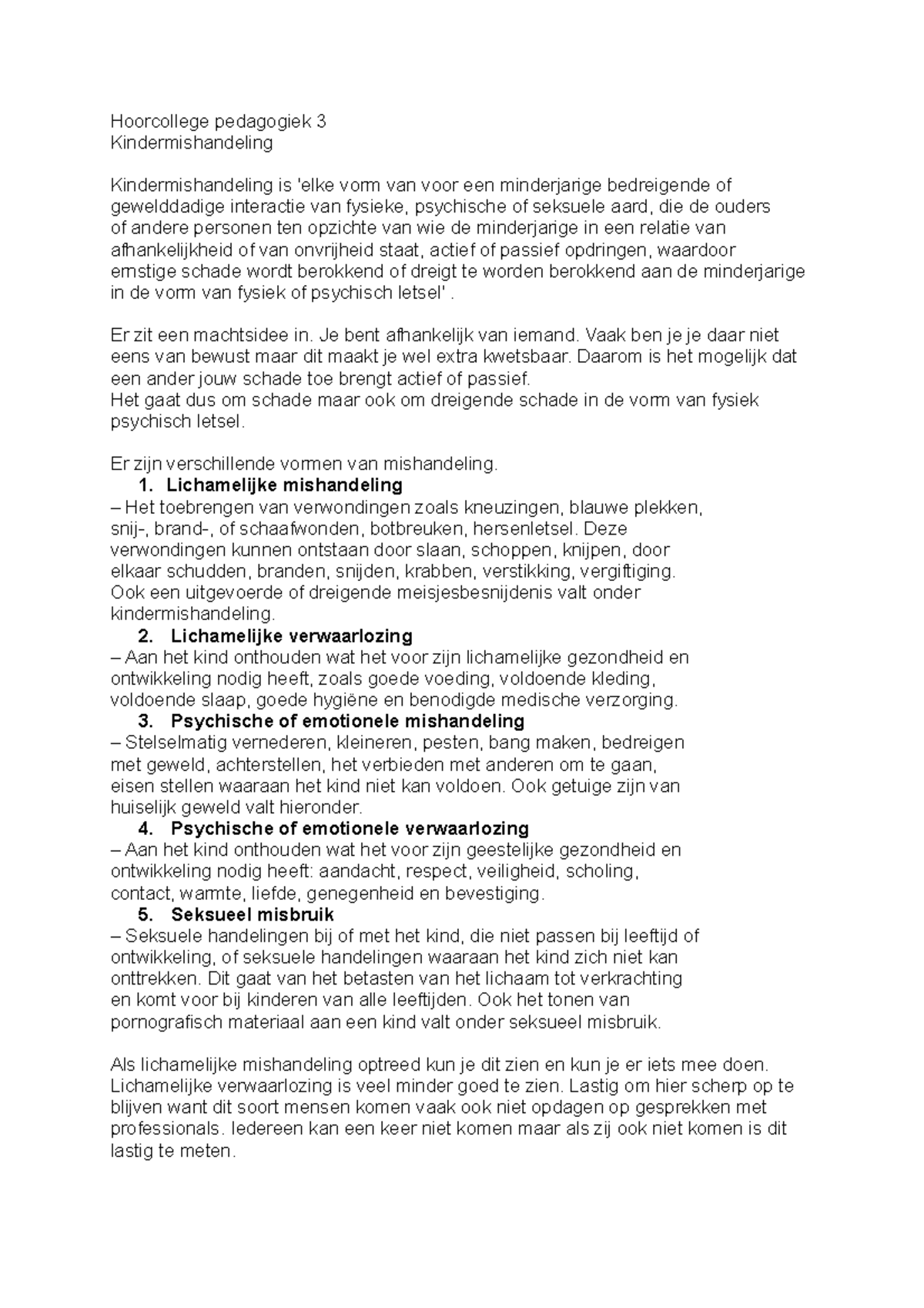 Hoorcollege 3 Pedagogiek Aantekeningen Hoorcollege Pedagogiek 3