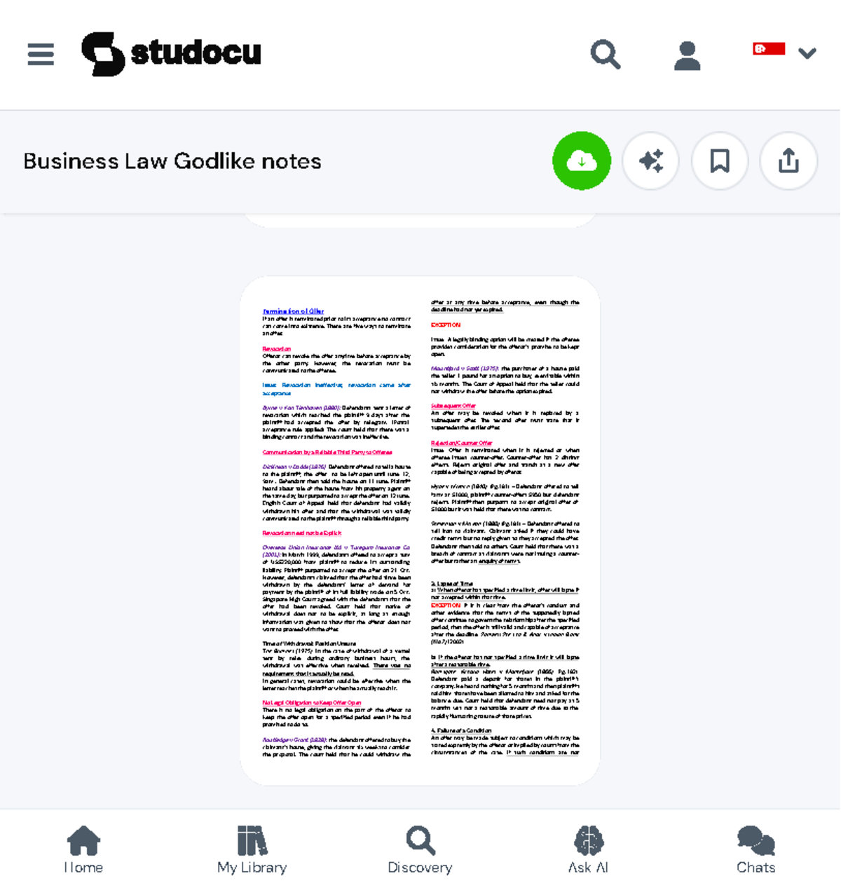 Business Law Godlike notes - Offer Definition of an Offer An offer is ...