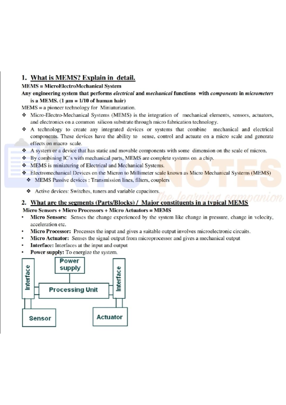 What is MEMS - its lucture note - Studocu