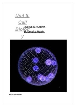 Unit 5 Assignment Cell Biology Final - Access to HE Diploma in Nursing ...