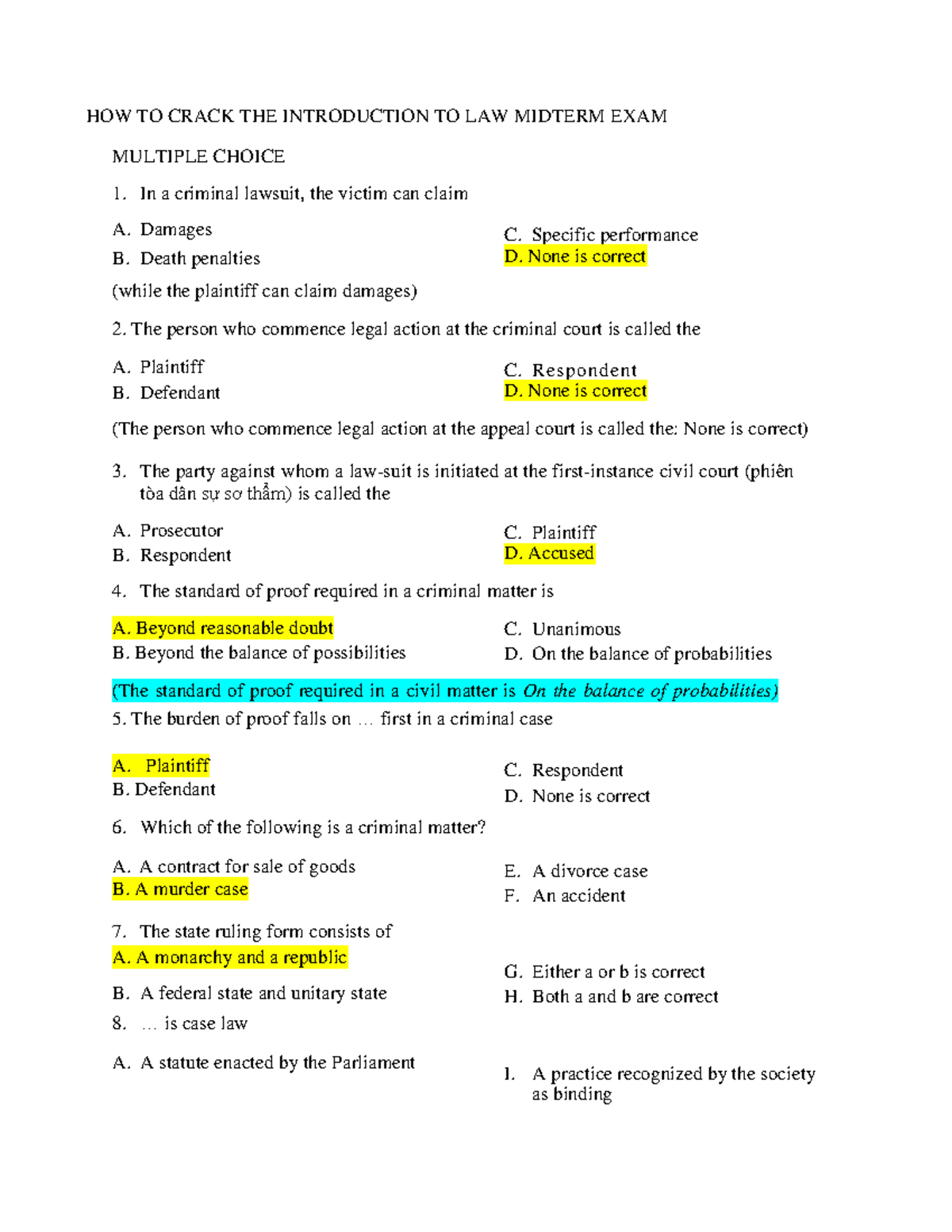 Howtocracktheintroductiontolawmidtermexam HOW TO CRACK THE