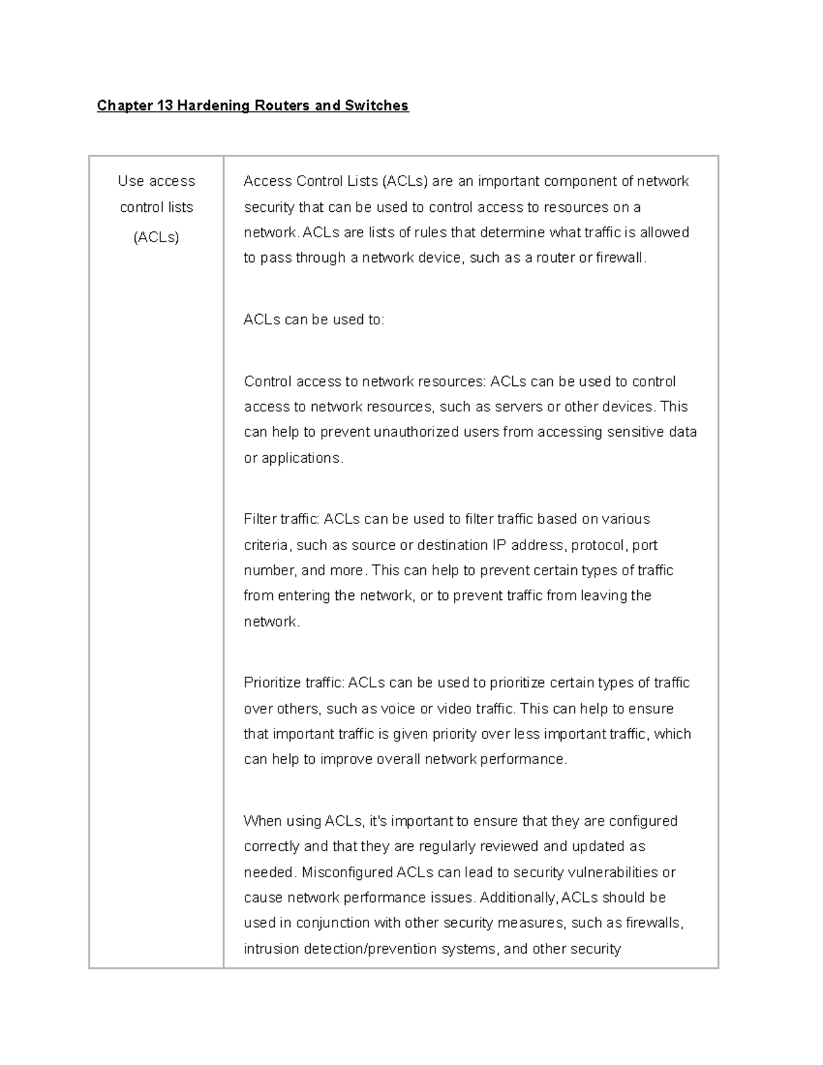 Chapter 13 Hardening Routers and Switches Chapter 13 Hardening
