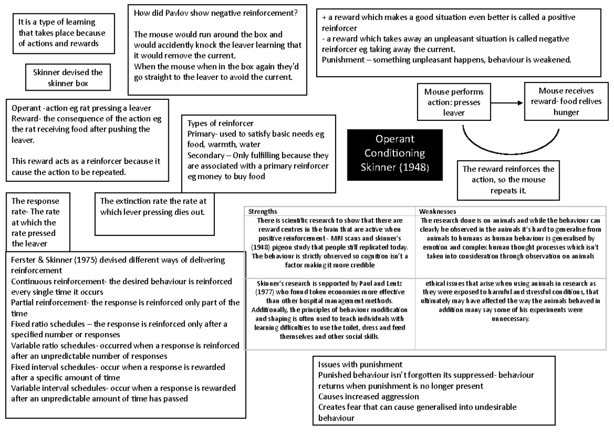 Operant conditioing - notes on OC - Ferster & Skinner (1975) devised ...