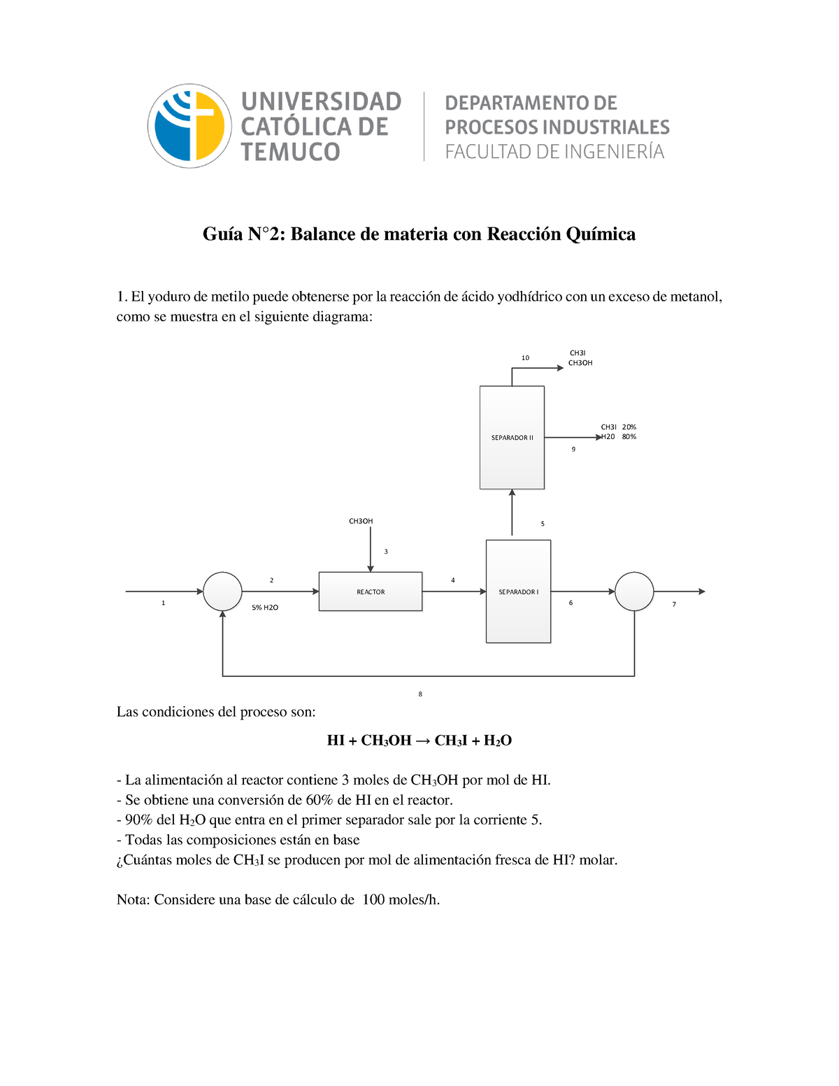 GUIA 2 Balance DE Materia Y Energia II 2023 - Guía N° 2 : Balance De ...