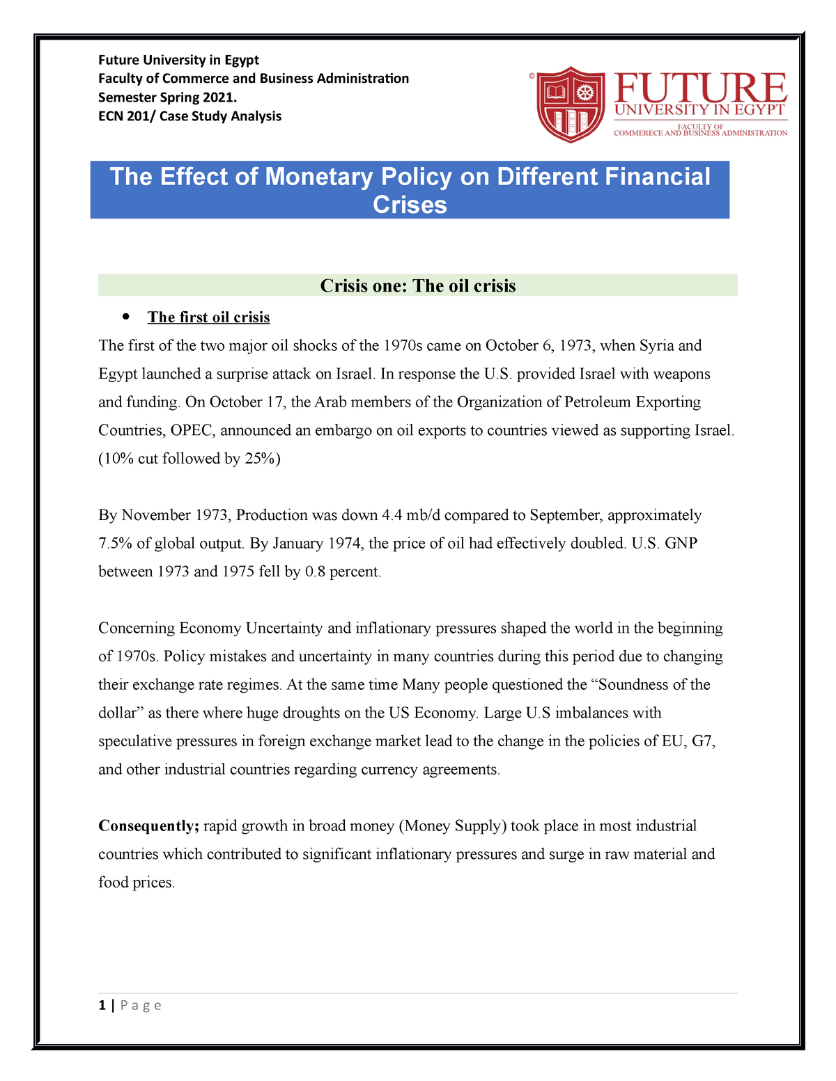 case study in banking exam