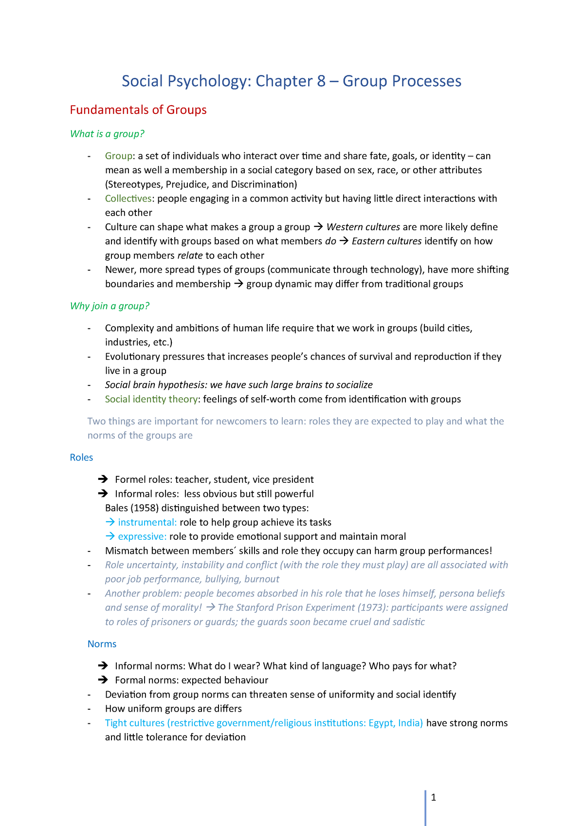 Theory Lernzettel Samenvatting Social Psychology Psy B Studocu