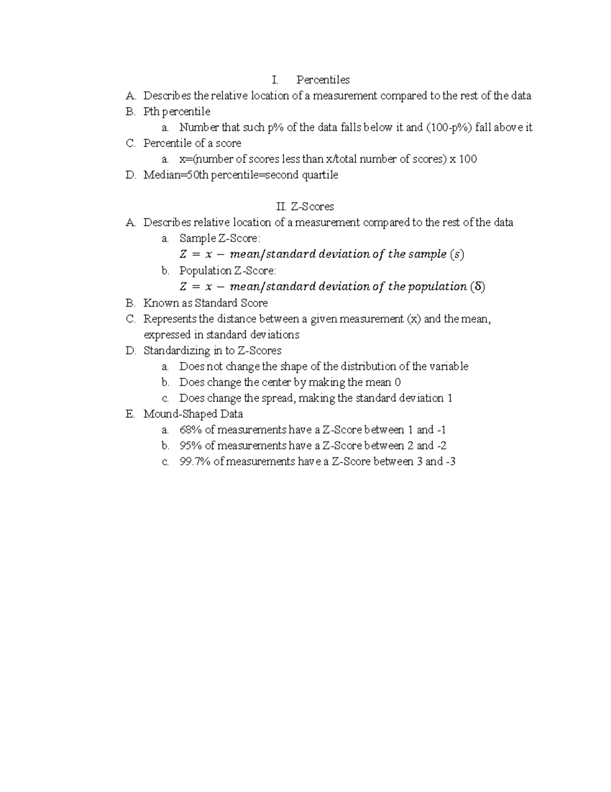 measures-of-relative-standing-i-percentiles-a-describes-the