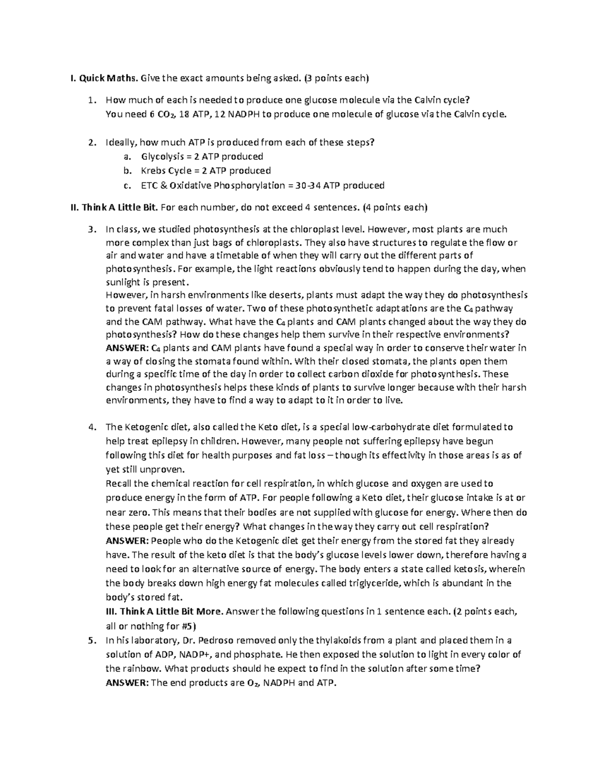 Final Speech ORAL COMM - I. Quick Maths. Give the exact amounts being ...