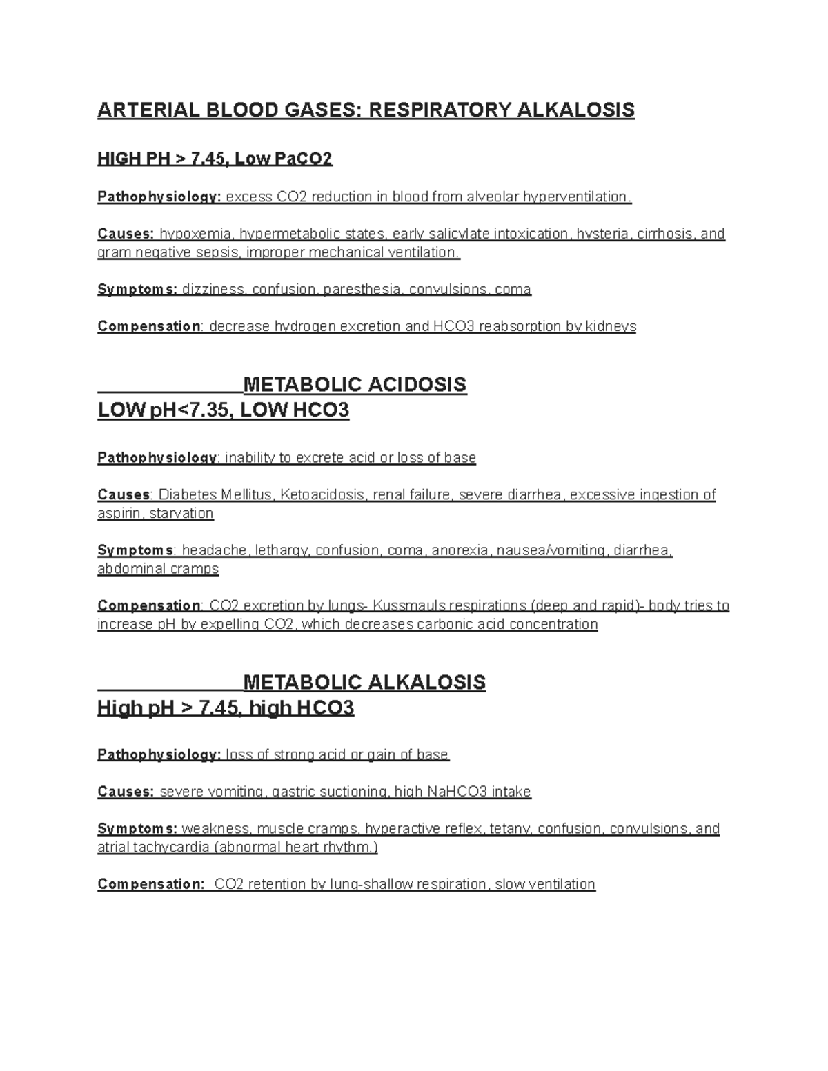 Arterial Blood Gas Cheat Sheet