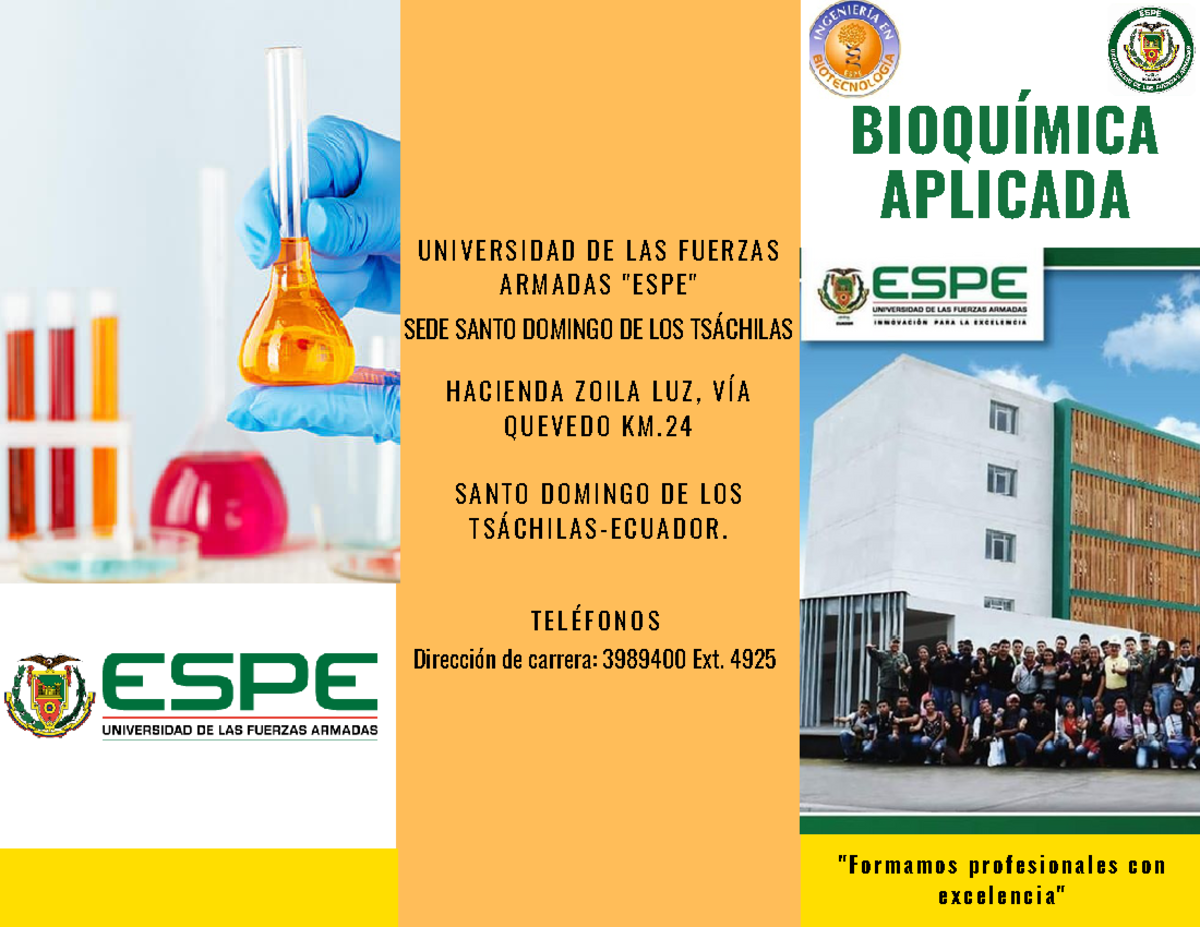 Dossier Universidad De Las Fuerzas Armadas BioquÍmica Aplicada Sede