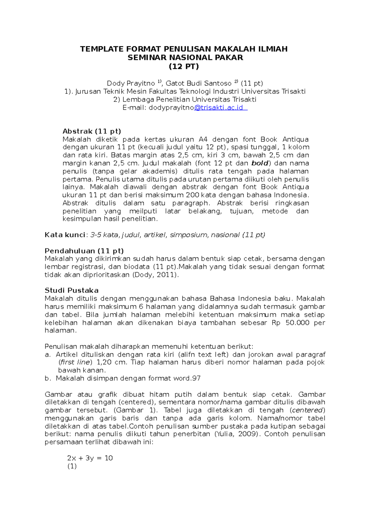 TemplateFormatPenulisanMakalahIlmiah21417 TEMPLATE FORMAT