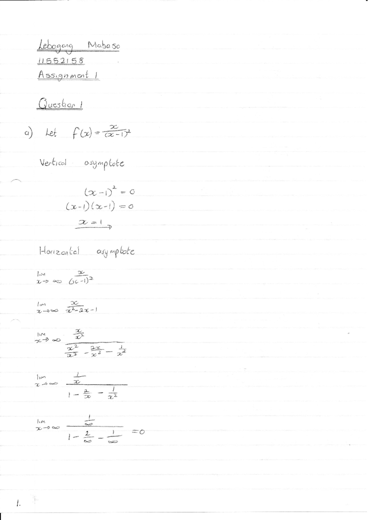 MAT1613 Assignment 1 - MAT1613 - Studocu