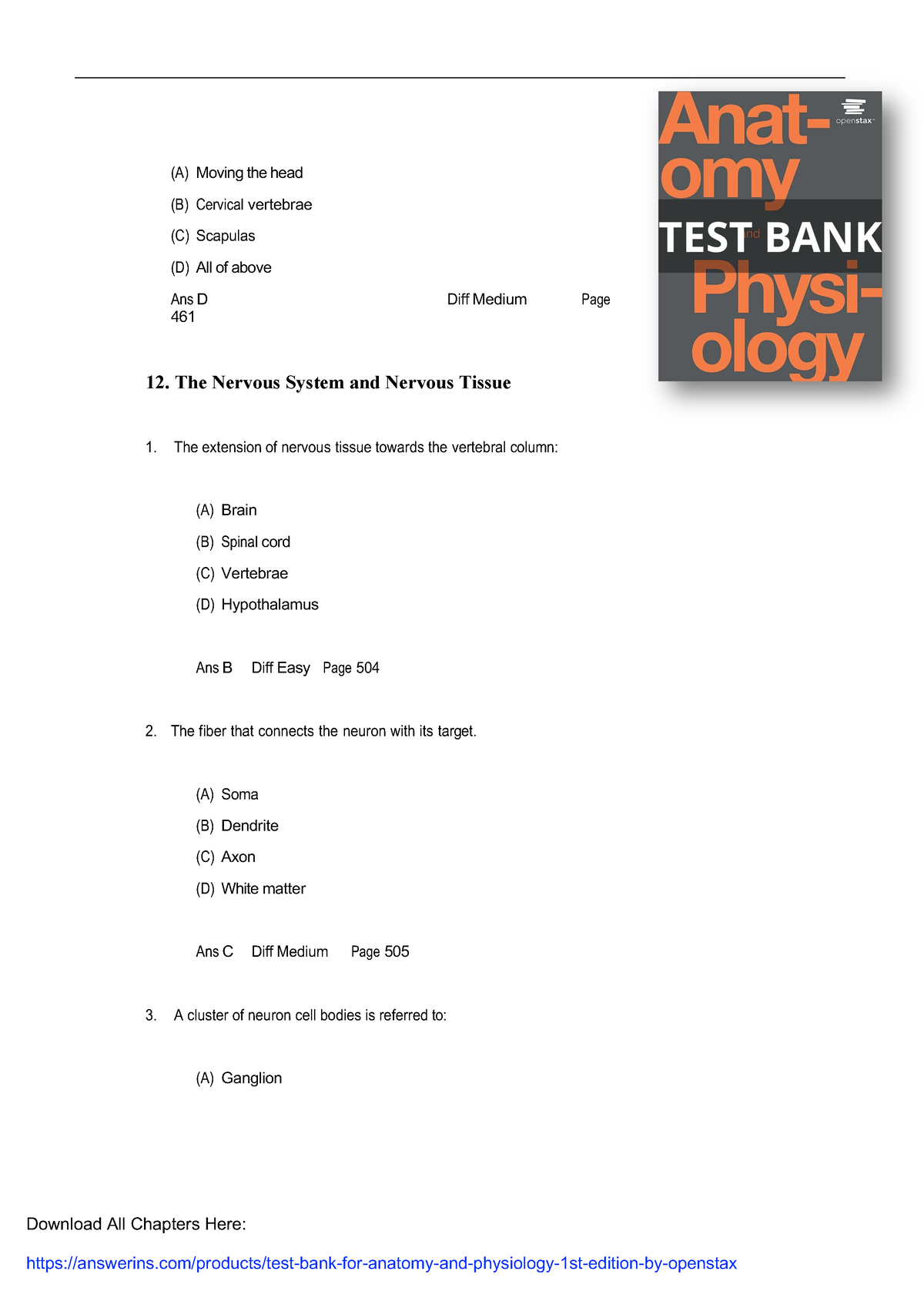 Test Bank For Anatomy And Physiology By Open Stax - Download All ...