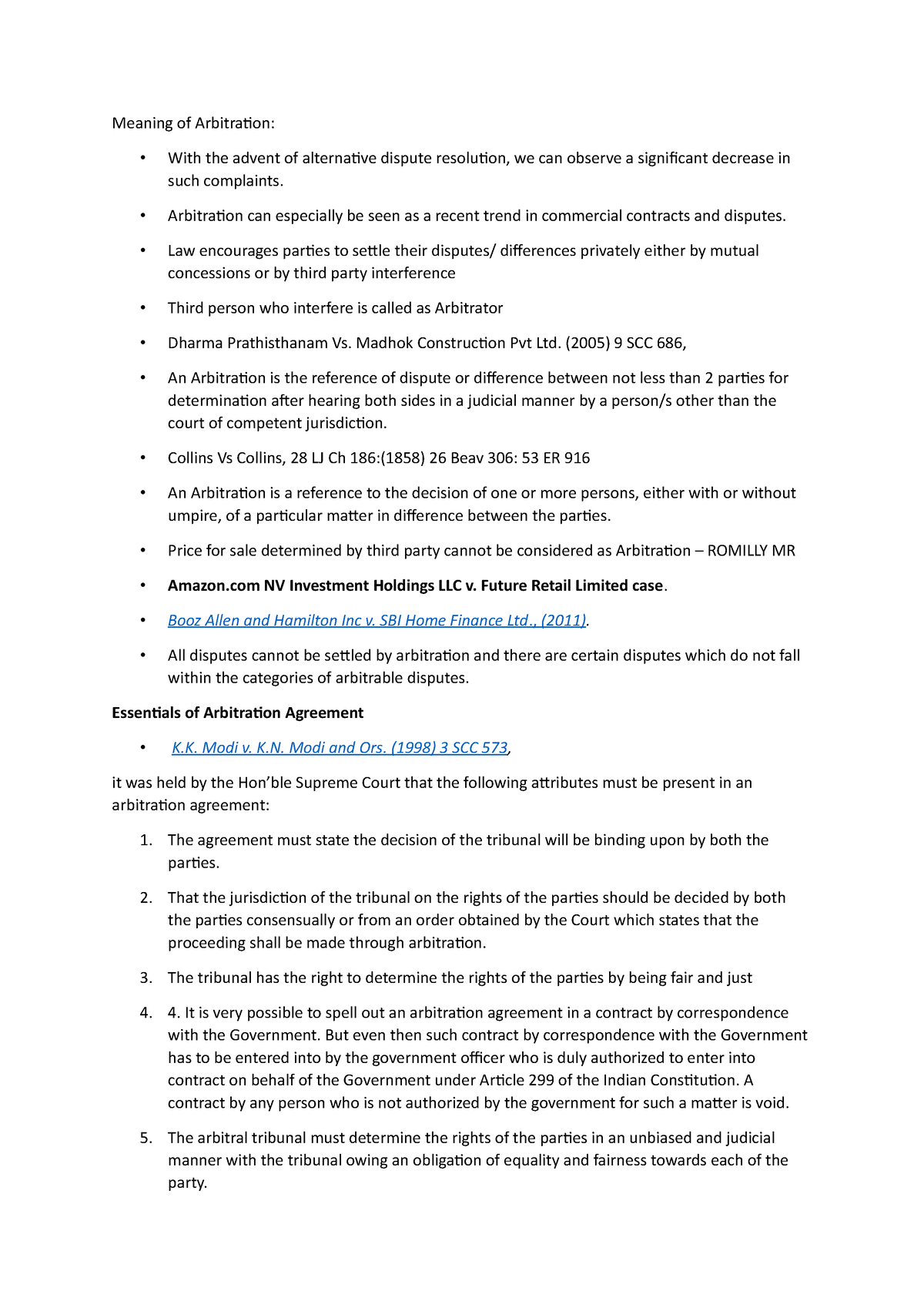 Meaning and Essentials of Arbitration Agreement - Meaning of ...