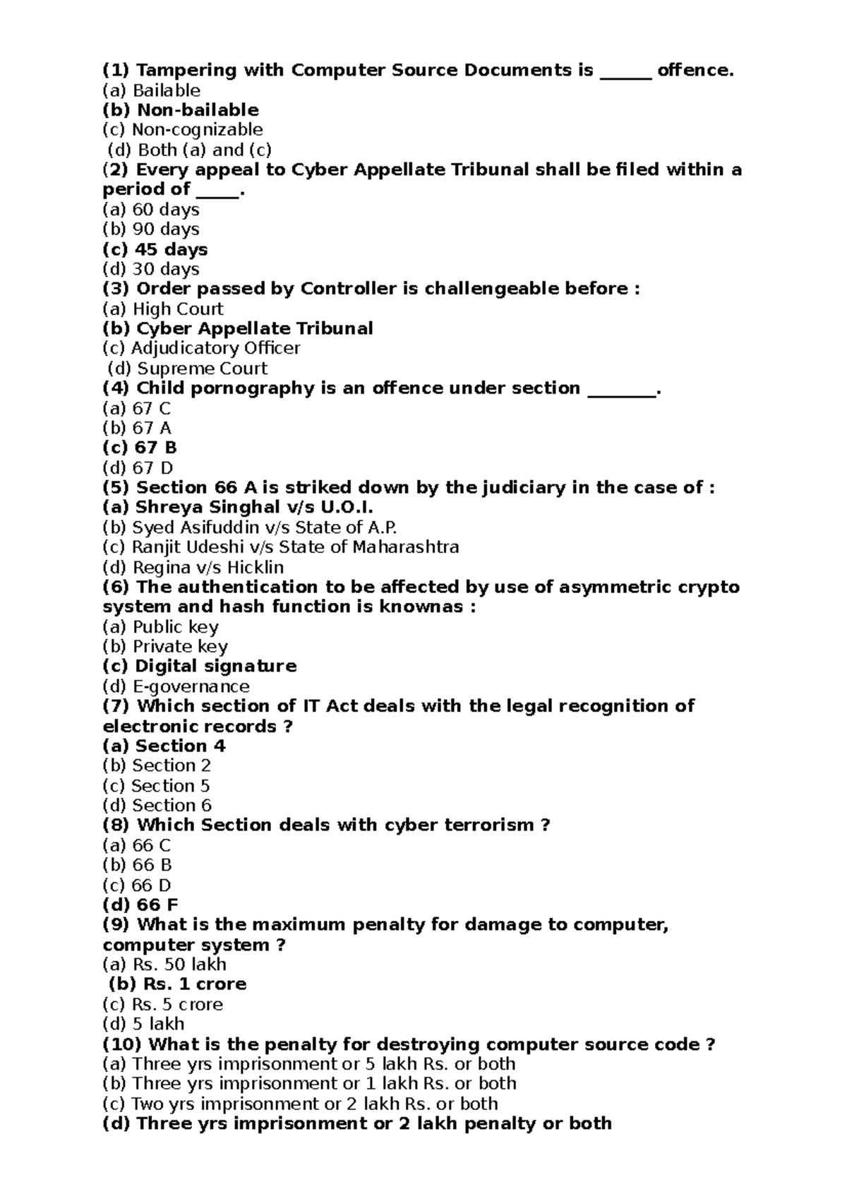 Indian contract act 1872 (1) Tampering with Computer Source Documents