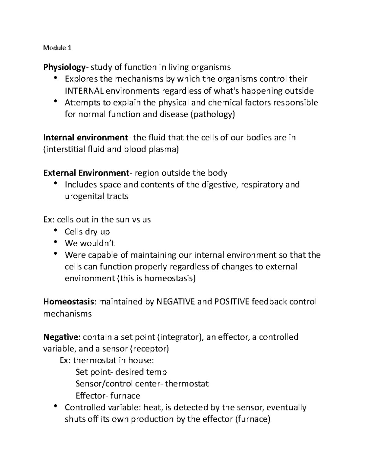 Module 1: Physiology - Module 1 Physiology- Study Of Function In Living ...