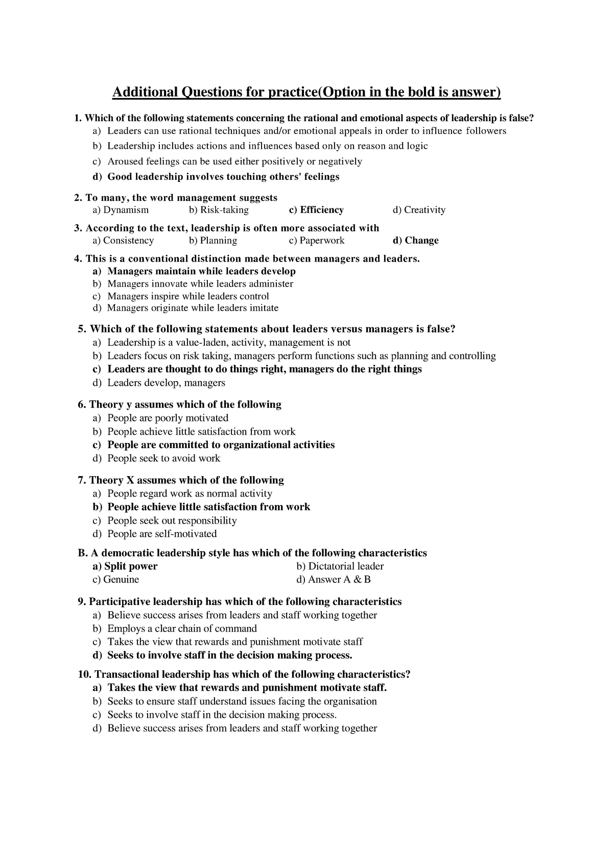 multiple choice questions on business plan pdf