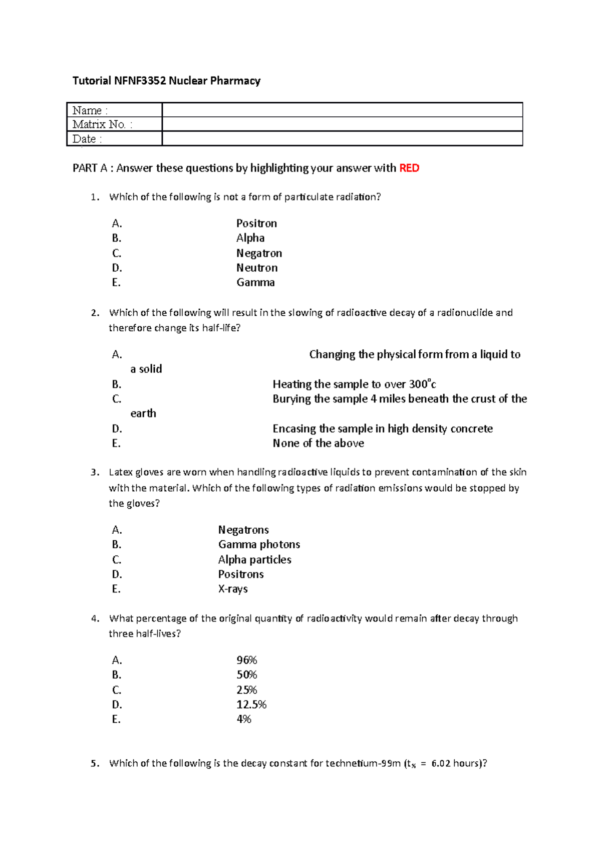 Tutorial NFNF3352 Nuclear Pharmacy UKM - Tutorial NFNF3352 Nuclear ...