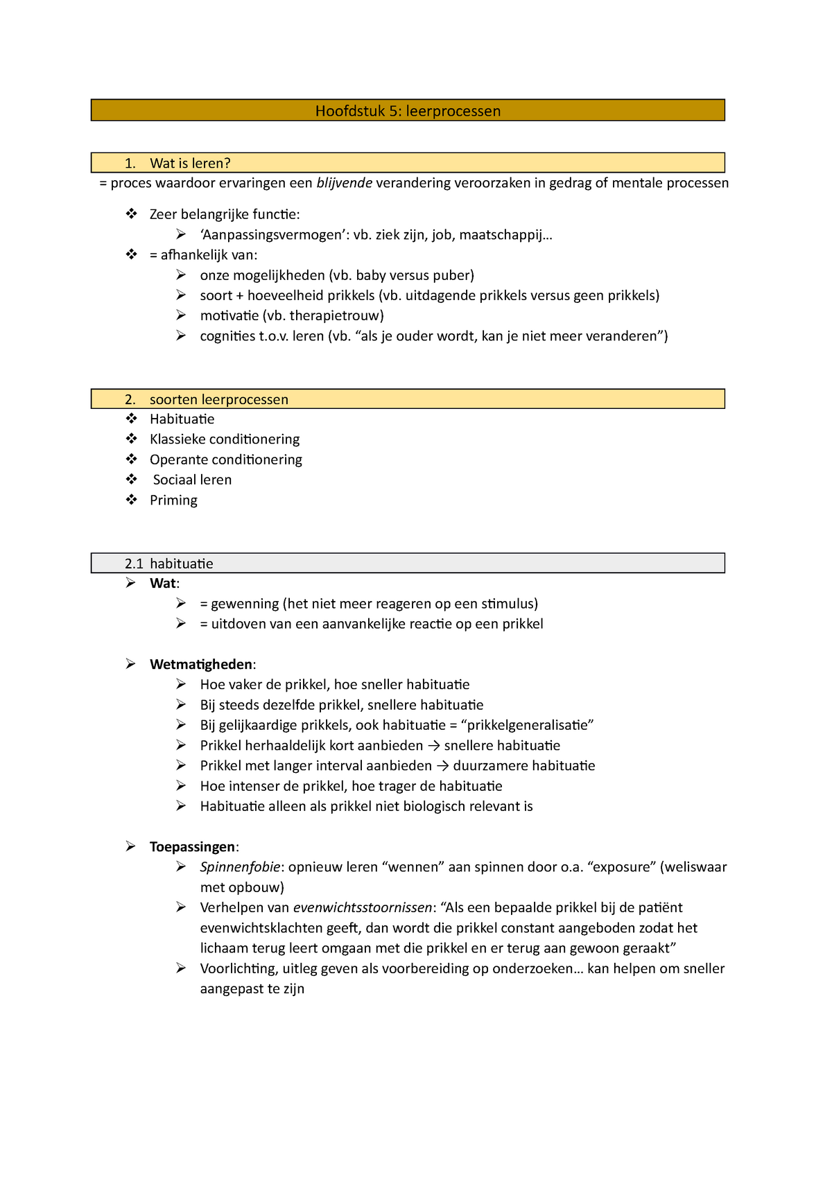 Hoofdstuk 5 Leerprocessen Samenvatting - Hoofdstuk 5: Leerprocessen Wat ...