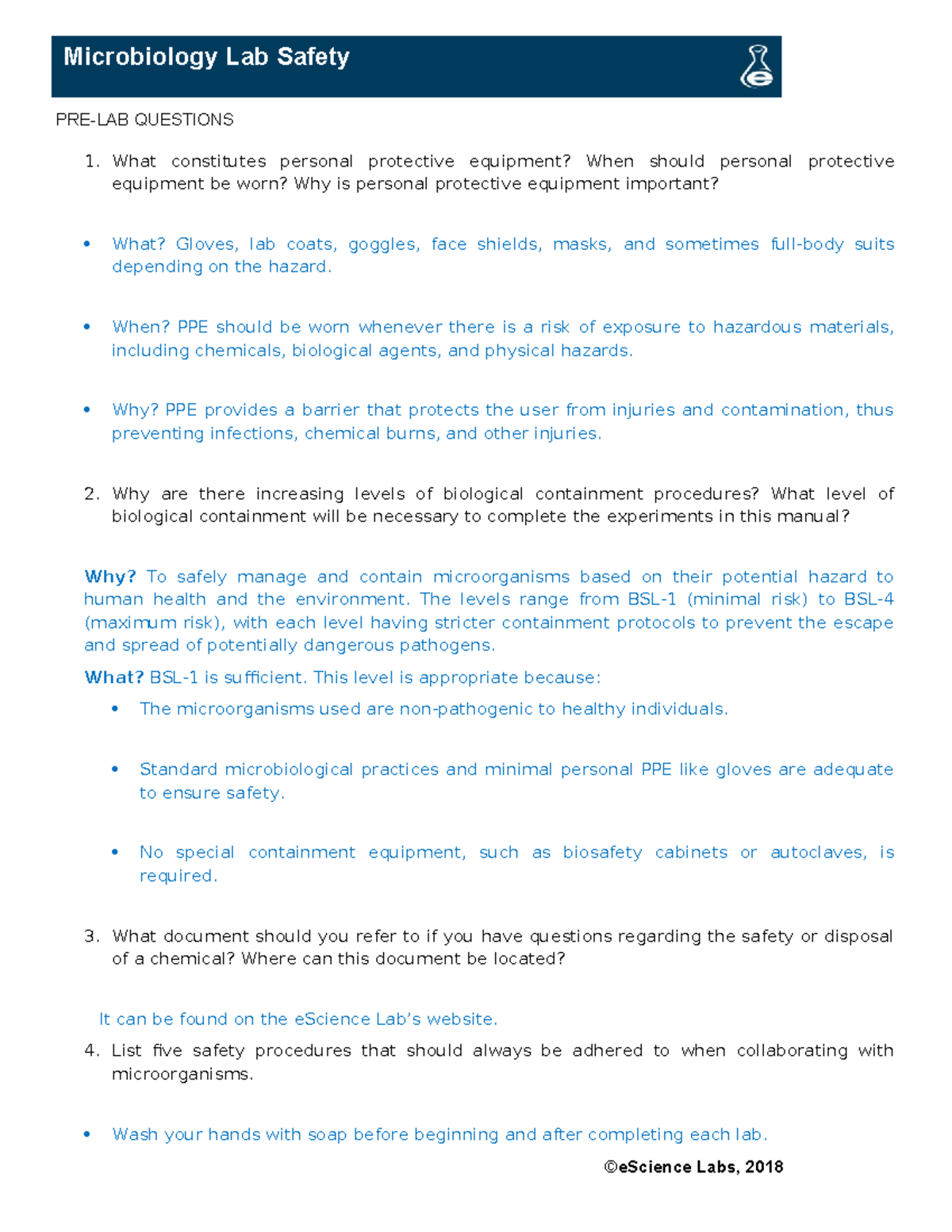 Safety lab 1 2 lab 1 PRELAB QUESTIONS 1. What constitutes