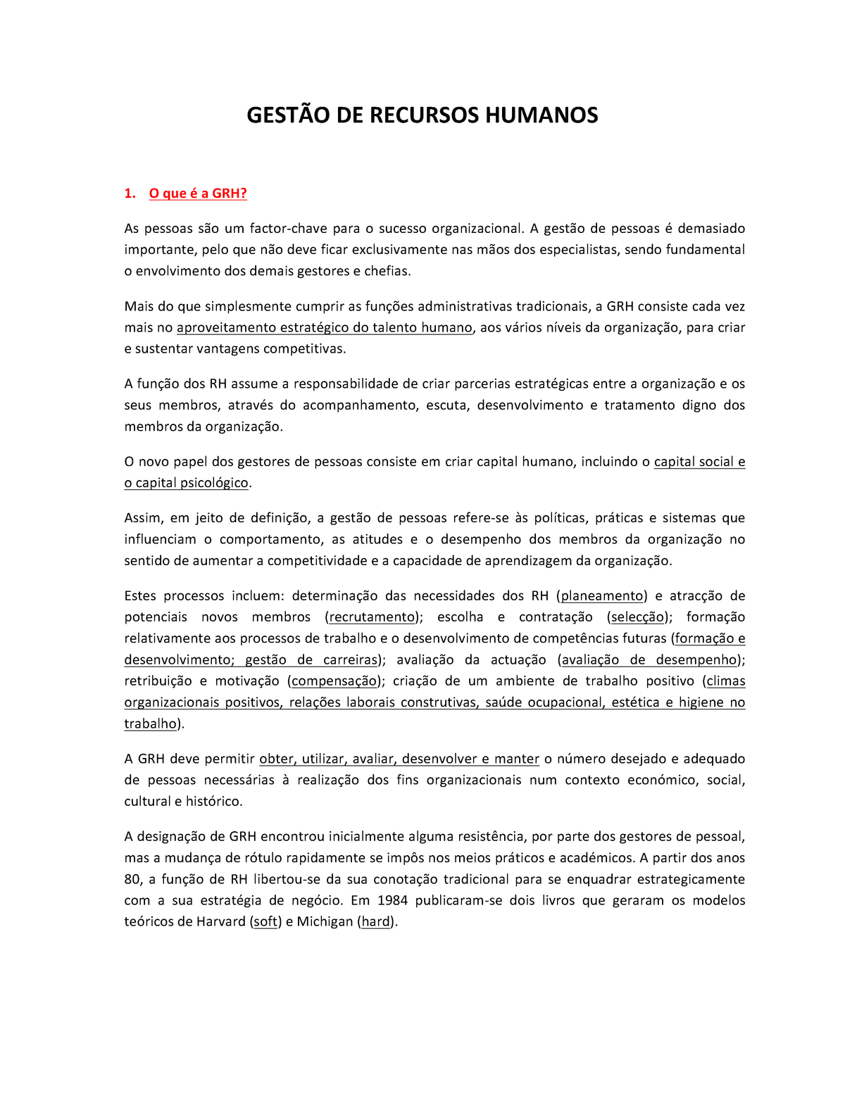 GestÃo De Recursos Humanos De Recursos Humanos 1 O Que A Grh As Pessoas Um Para O Sucesso 8734