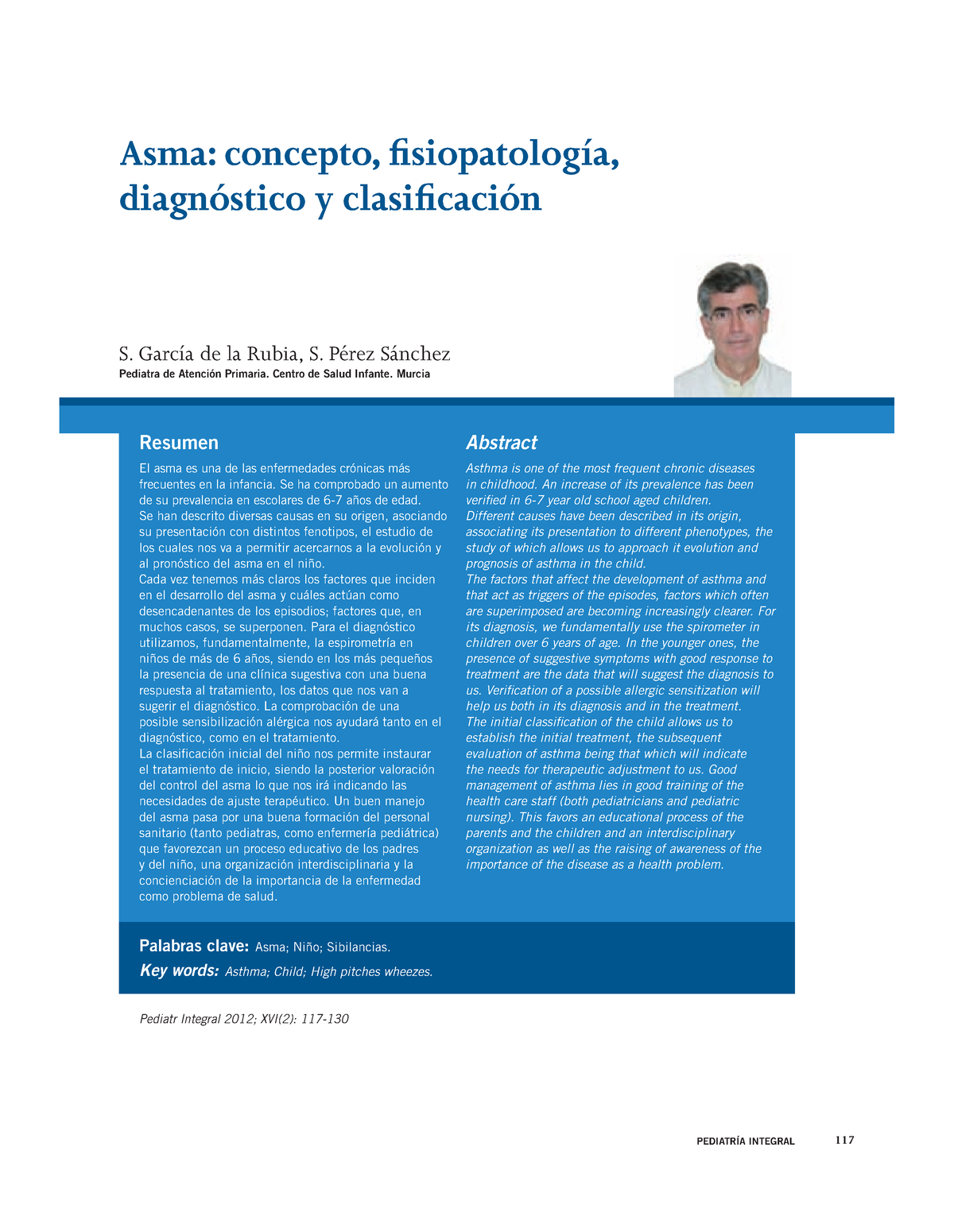 117 130 Asma dsfsdfdsfdsfsd Asma concepto fisiopatología diagnóstico y clasificación S