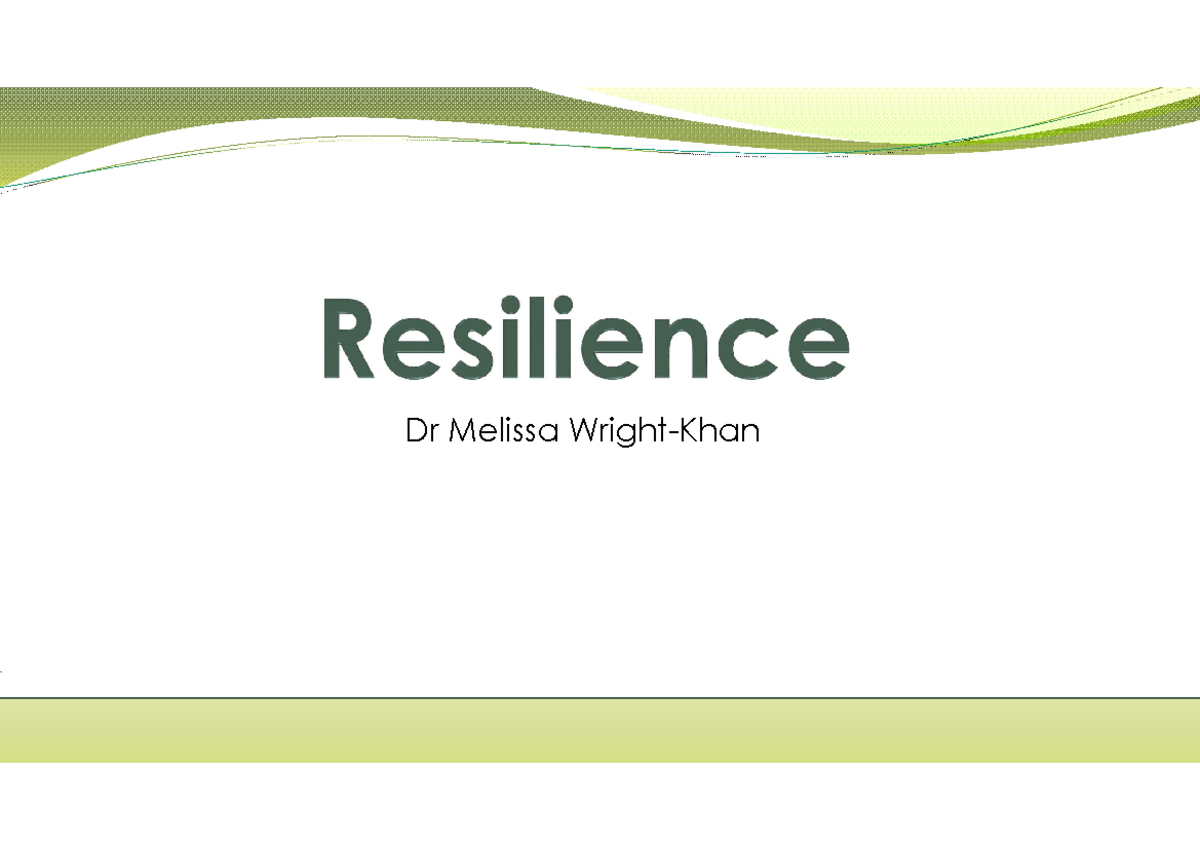 Resilience worksheet without answers - Dr Melissa Wright-Khan ...