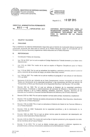 Reglamento Guarnicion Y Control DE LOS Servicios DE LA Policia Nacional ...