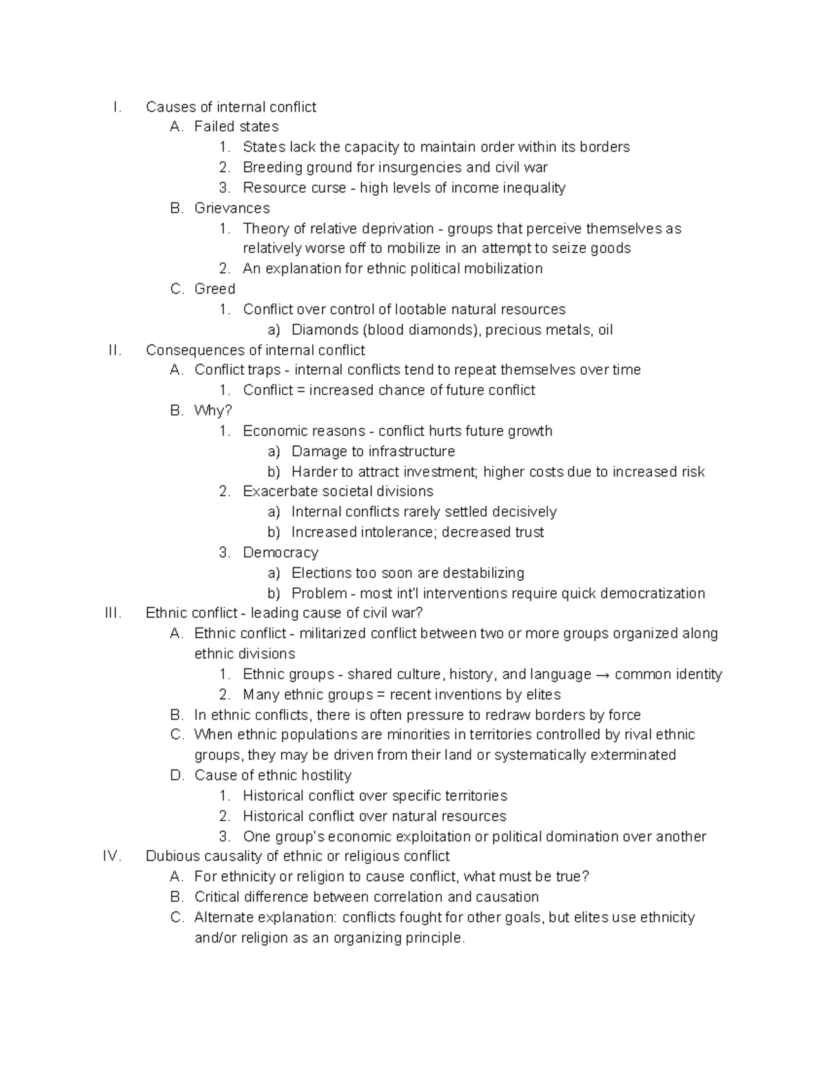 causes-and-consequences-of-conflict-i-ii-iii-iv-causes-of