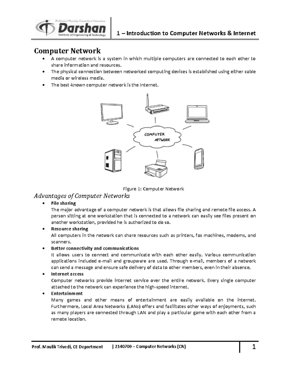 Darshan Material A brief about Chapters in CN in exam point of view
