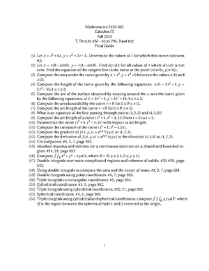 Guide 3 - Summary Engineering Calculus III - Mathematics Engineering ...