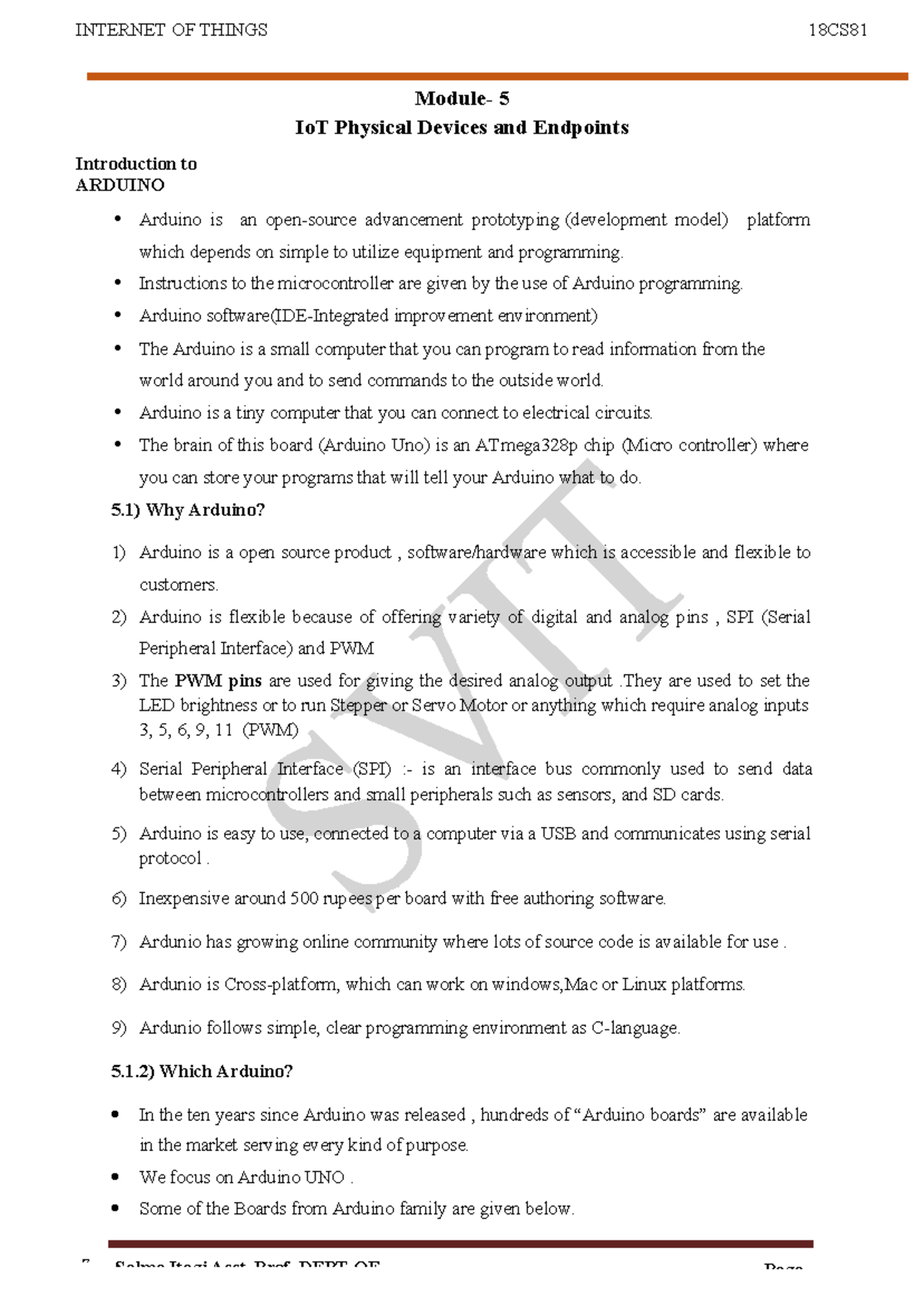 Module 5 - INTERNET OF THINGS 18CS Z Salma Itagi,Asst. Prof, DEPT OF ...