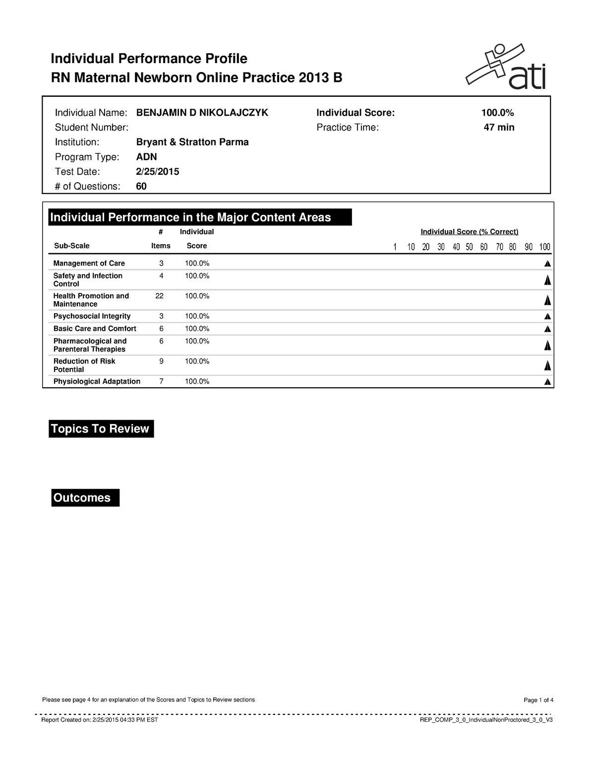 OB ATI B - OB AIT - Individual Performance Profile RN Maternal Newborn ...