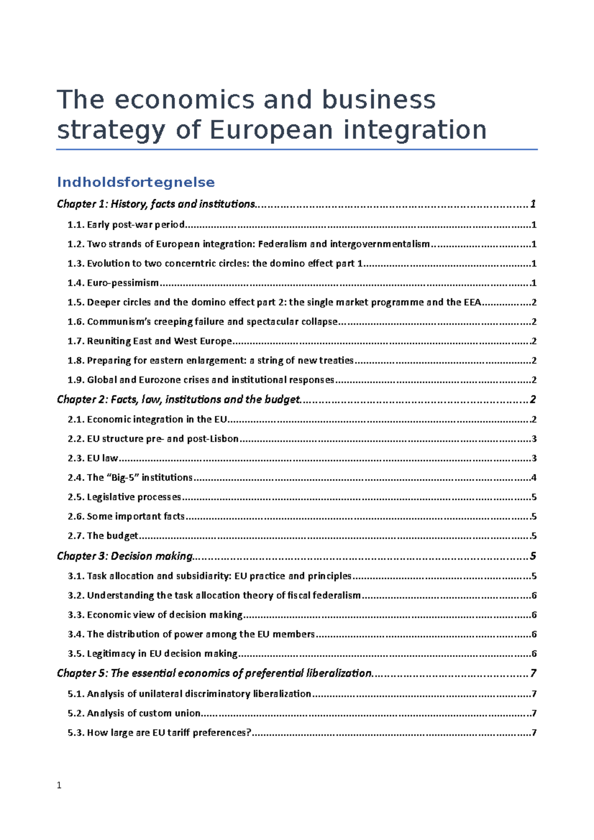 The economics and business strategy of European integration-kopi - The ...