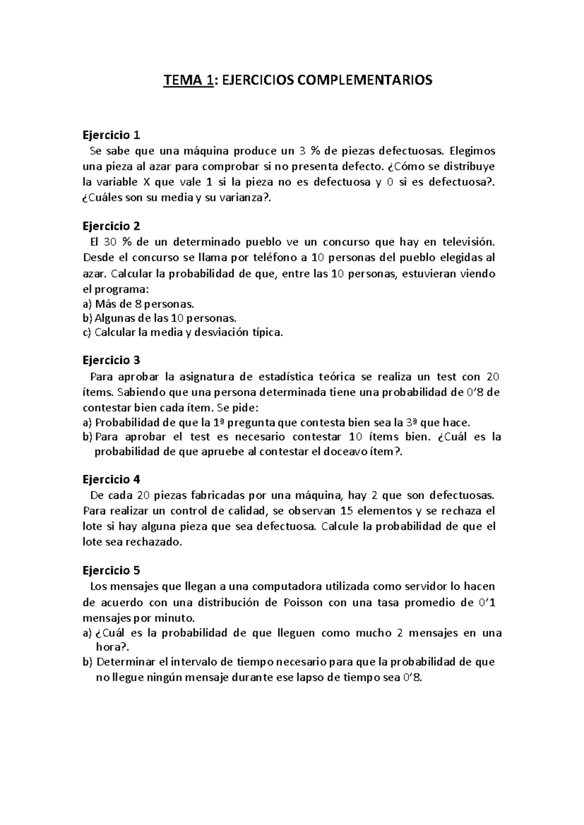 Ejercicios complementarios T - TEMA 1: EJERCICIOS COMPLEMENTARIOS ...