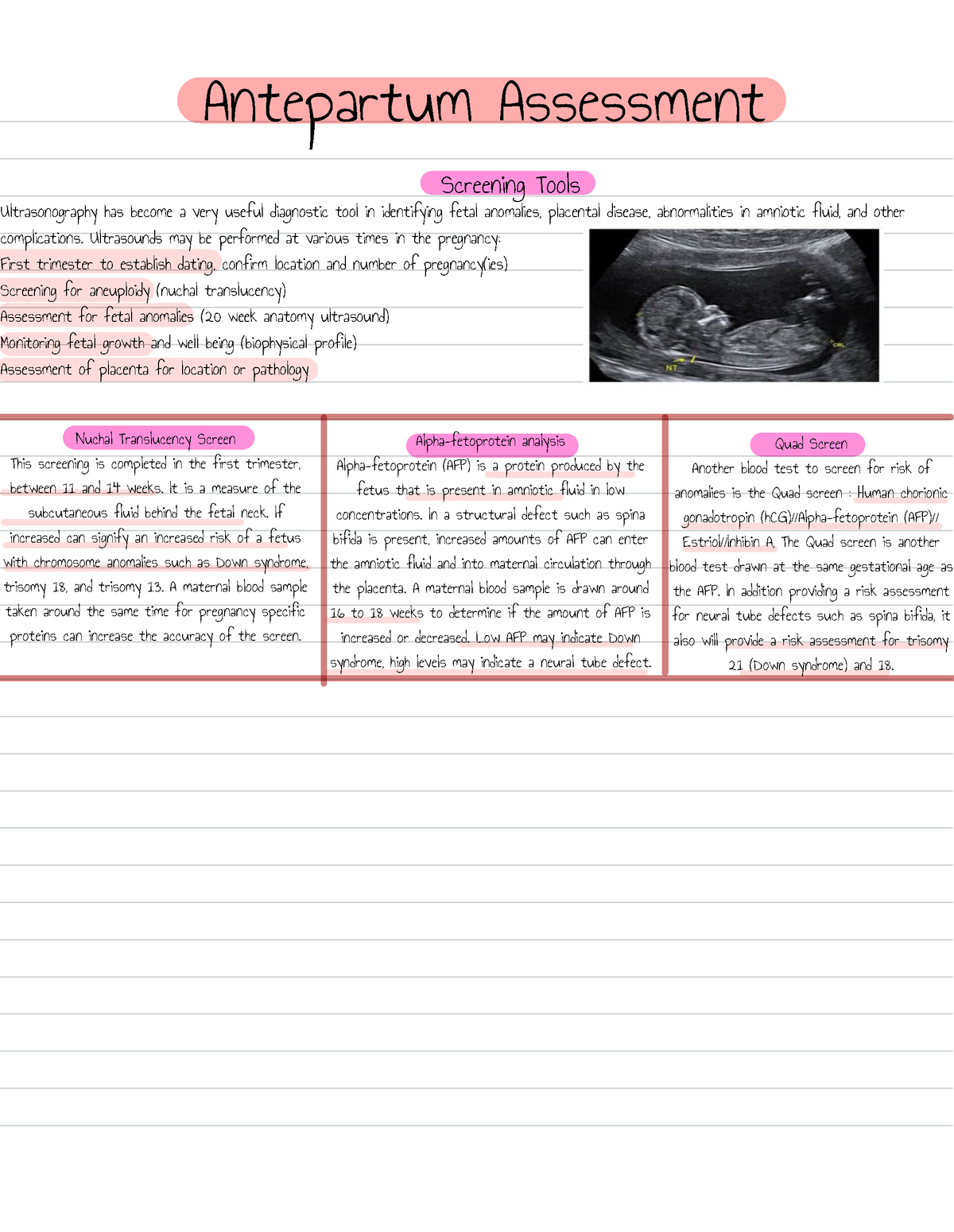 Antepartum Care Part 3 - Antepartum Assessment Screening Tools ...