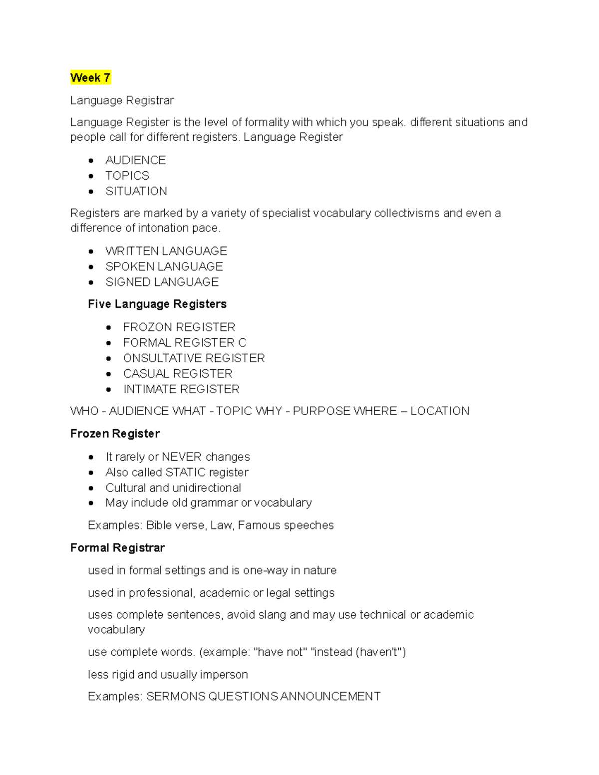 Reviewer-purc - reviewer - Week 7 Language Registrar Language Register ...