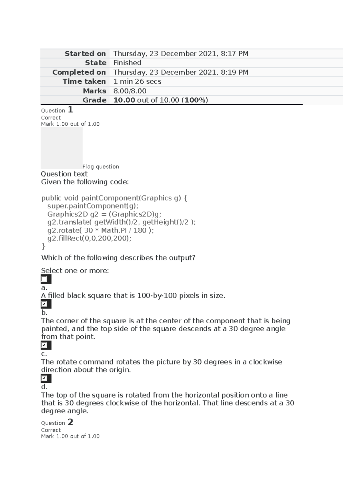 Self Quiz Unit 7 - Self Quiz Unit 7 - Programming 2 CS 1103 - Started ...