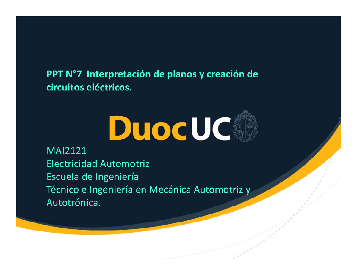 Interpretación de planos y creación de circuitos eléctricos - 1 MAI  Electricidad Automotriz Escuela - Studocu