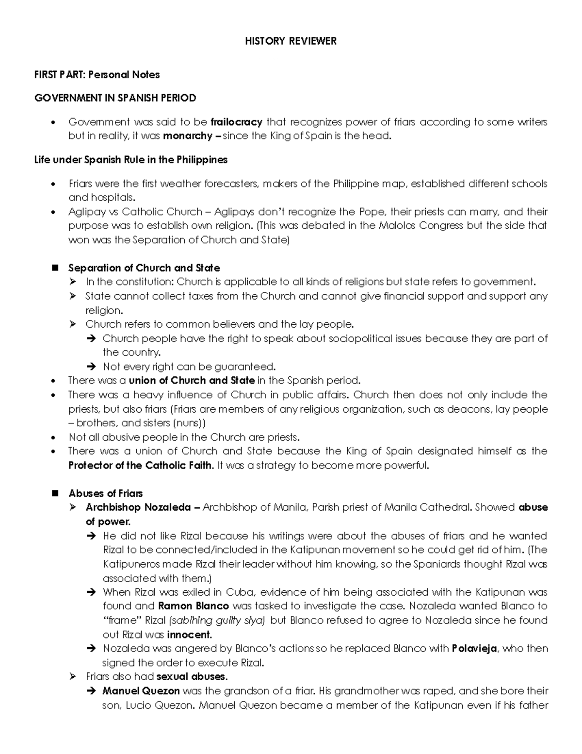 HIST-Reviewer - none - HISTORY REVIEWER © angelica garcia FIRST PART ...