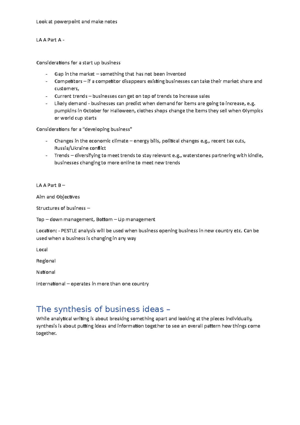 learning-aim-a-btec-business-unit-7-business-decision-making-notes